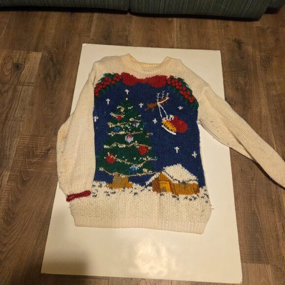 Nutcracker Christmas Sweater with Various Christmas Scenes - Size Small - Picture 2 of 3